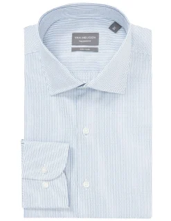 Van Heusen Tailored Long Sleeve 1 Colour Dobby Stripe Shirt In Blue 8 Van Heusen Tailored Long Sleeve 1 Colour Dobby Stripe Shirt In Blue -Cambridge Clothing shop 966726190 3 720x928