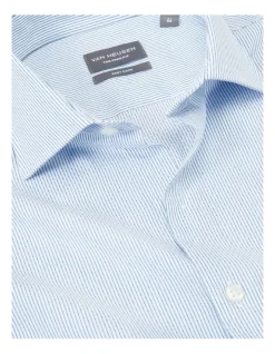 Van Heusen Tailored Long Sleeve 1 Colour Dobby Stripe Shirt In Blue 9 Van Heusen Tailored Long Sleeve 1 Colour Dobby Stripe Shirt In Blue -Cambridge Clothing shop 966726190 4 720x928