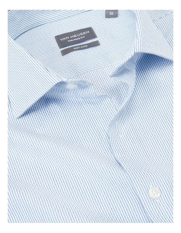 Van Heusen Tailored Long Sleeve 1 Colour Dobby Stripe Shirt In Blue 6 Van Heusen Tailored Long Sleeve 1 Colour Dobby Stripe Shirt In Blue - Image 4