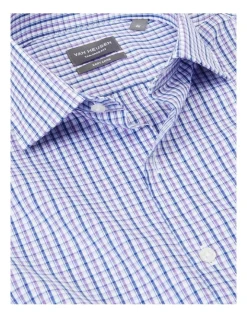 Van Heusen Tailored Long Sleeve 2 Colour Mid Check Shirt In Purple -Cambridge Clothing shop 966726640 4 720x928