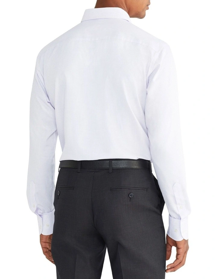 Van Heusen Tailored Long Sleeve 1 Colour Check Shirt In Purple 4 Van Heusen Tailored Long Sleeve 1 Colour Check Shirt In Purple - Image 2