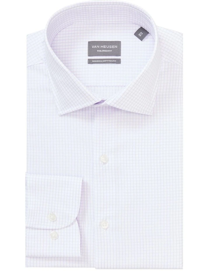 Van Heusen Tailored Long Sleeve 1 Colour Check Shirt In Purple 5 Van Heusen Tailored Long Sleeve 1 Colour Check Shirt In Purple - Image 3