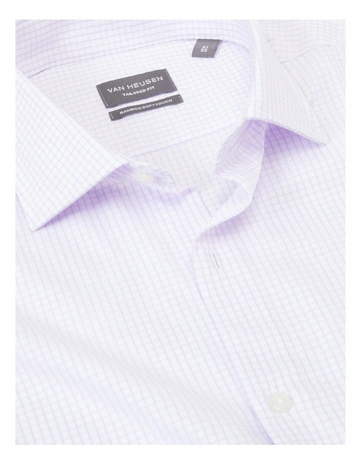 Van Heusen Tailored Long Sleeve 1 Colour Check Shirt In Purple 6 Van Heusen Tailored Long Sleeve 1 Colour Check Shirt In Purple - Image 4