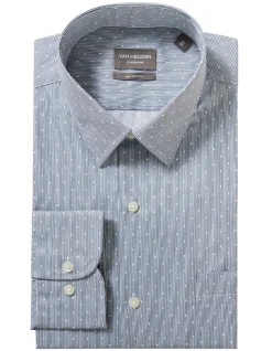 Van Heusen Classic Long Sleeve Dot Print Shirt In Grey 7 Van Heusen Classic Long Sleeve Dot Print Shirt In Grey -Cambridge Clothing shop 966843010 3 720x928