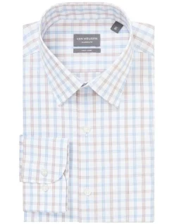 Van Heusen Classic Long Sleeve 2 Colour Mid Check Shirt In Blue 8 Van Heusen Classic Long Sleeve 2 Colour Mid Check Shirt In Blue -Cambridge Clothing shop 966843190 3 720x928