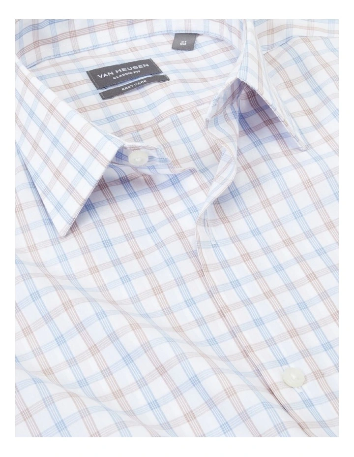 Van Heusen Classic Long Sleeve 2 Colour Mid Check Shirt In Blue 6 Van Heusen Classic Long Sleeve 2 Colour Mid Check Shirt In Blue - Image 4