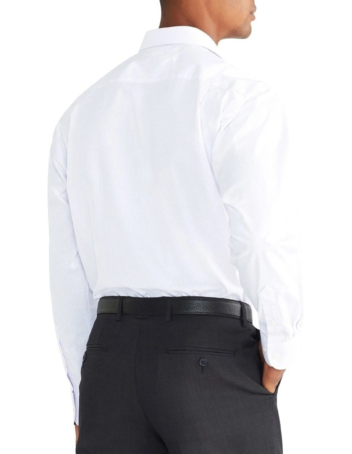 Van Heusen Classic Long Sleeve Dobby Stripe Shirt In Purple 4 Van Heusen Classic Long Sleeve Dobby Stripe Shirt In Purple - Image 2