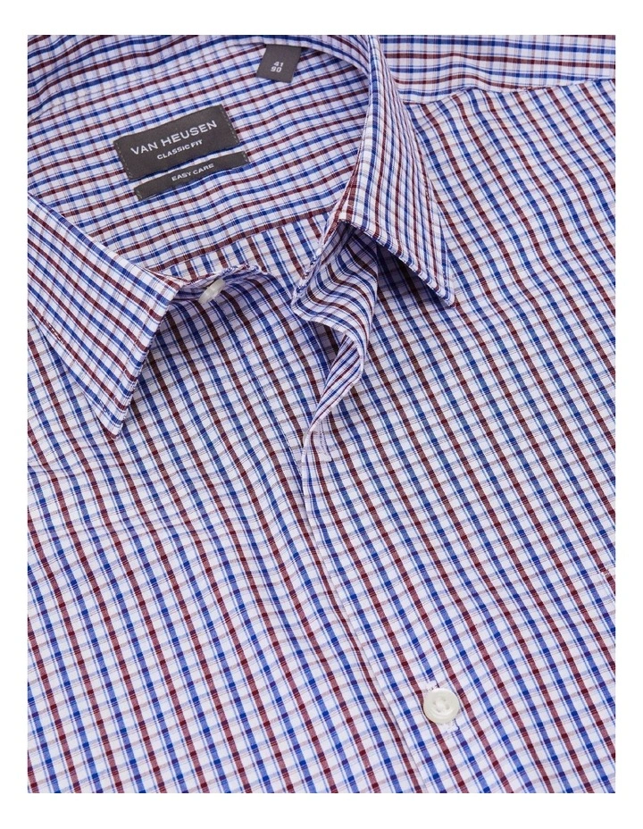 Van Heusen Classic Long Sleeve 2 Colour Mid Check Shirt Navy/Red Wine 6 Van Heusen Classic Long Sleeve 2 Colour Mid Check Shirt Navy/Red Wine - Image 4