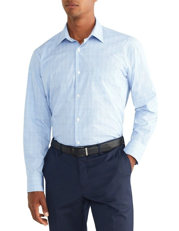 Van Heusen Classic Long Sleeve Micro Check Shirt In Blue 3 Van Heusen Classic Long Sleeve Micro Check Shirt In Blue