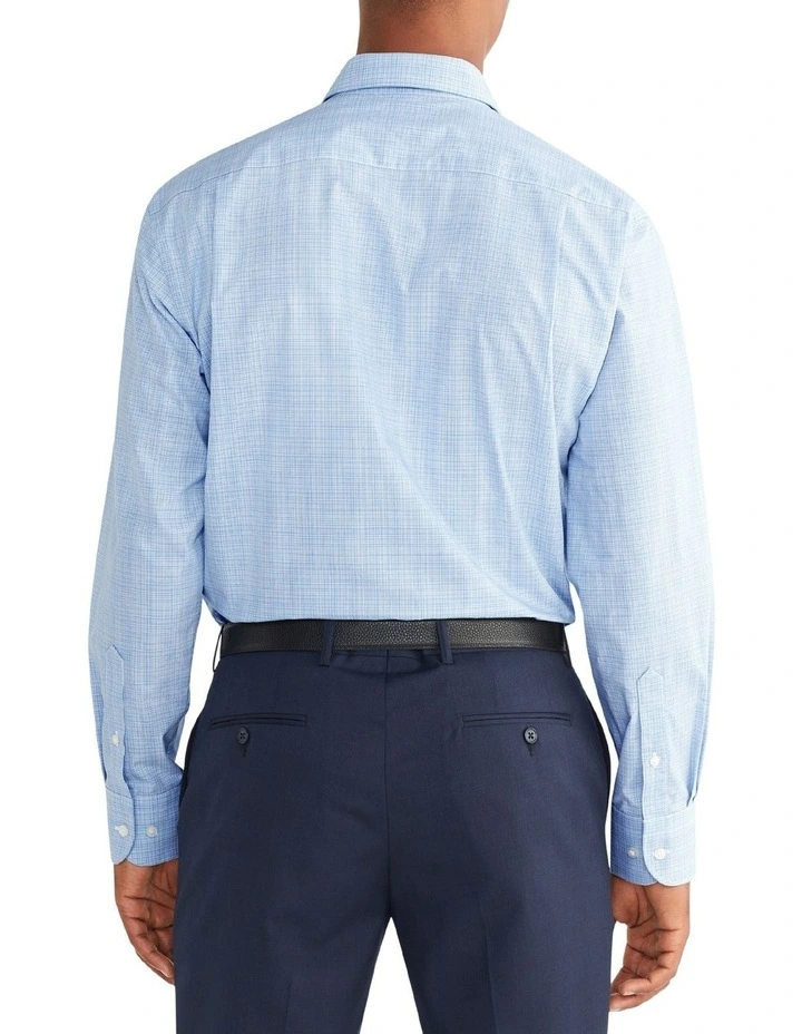 Van Heusen Classic Long Sleeve Micro Check Shirt In Blue 4 Van Heusen Classic Long Sleeve Micro Check Shirt In Blue - Image 2
