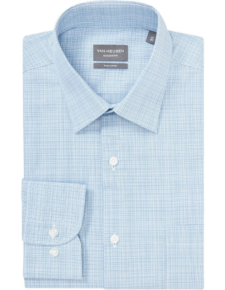 Van Heusen Classic Long Sleeve Micro Check Shirt In Blue 5 Van Heusen Classic Long Sleeve Micro Check Shirt In Blue - Image 3