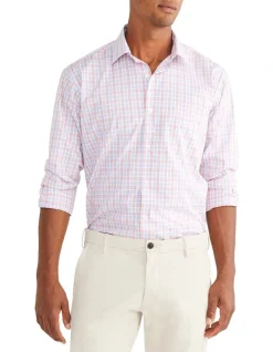 Van Heusen Classic Long Sleeve 1 Colour Mid Check Shirt In Red