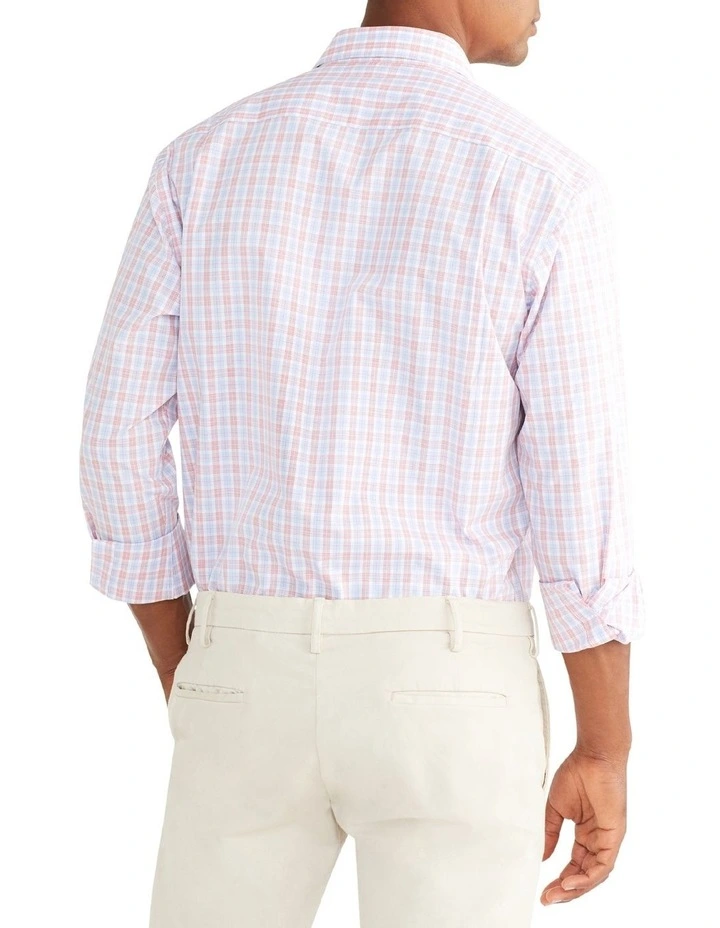 Van Heusen Classic Long Sleeve 1 Colour Mid Check Shirt In Red 4 Van Heusen Classic Long Sleeve 1 Colour Mid Check Shirt In Red - Image 2