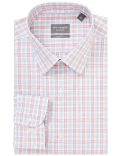 Van Heusen Classic Long Sleeve 1 Colour Mid Check Shirt In Red 8 Van Heusen Classic Long Sleeve 1 Colour Mid Check Shirt In Red -Cambridge Clothing shop 966844000 3 720x928