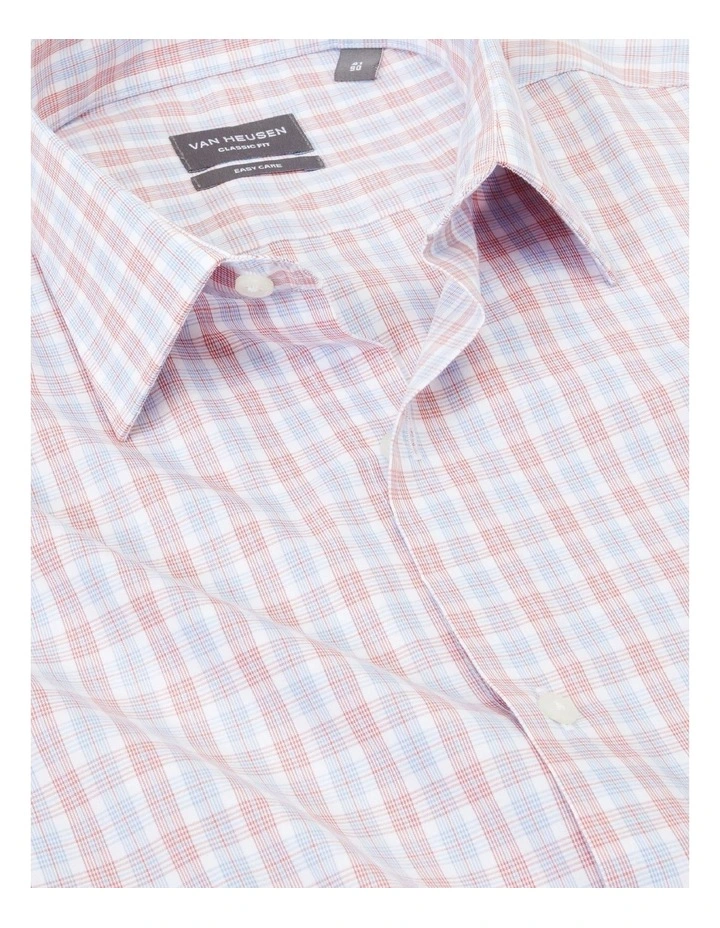 Van Heusen Classic Long Sleeve 1 Colour Mid Check Shirt In Red 6 Van Heusen Classic Long Sleeve 1 Colour Mid Check Shirt In Red - Image 4