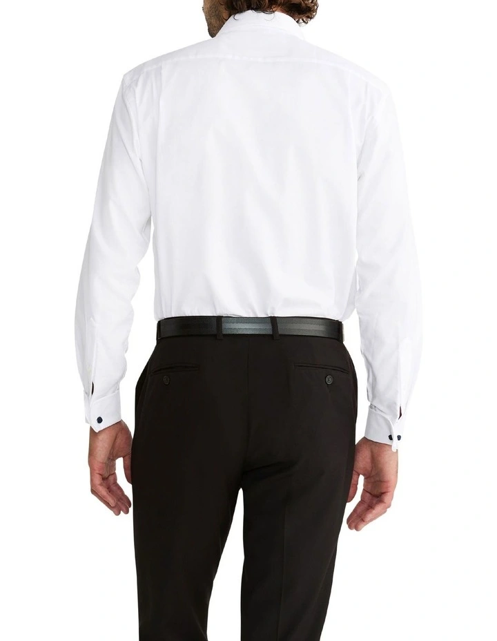 Van Heusen Classic Long Sleeve 1 Colour Dobby Diamond Shirt In White 4 Van Heusen Classic Long Sleeve 1 Colour Dobby Diamond Shirt In White - Image 2