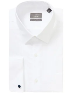 Van Heusen Classic Long Sleeve 1 Colour Dobby Diamond Shirt In White 8 Van Heusen Classic Long Sleeve 1 Colour Dobby Diamond Shirt In White -Cambridge Clothing shop 966844180 3 720x928
