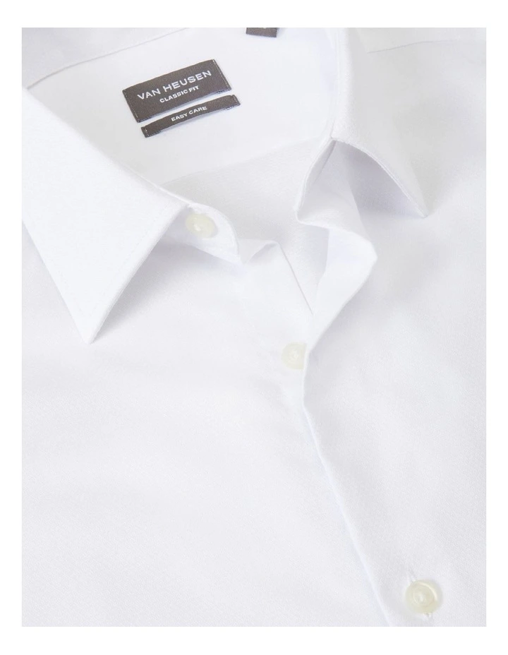 Van Heusen Classic Long Sleeve 1 Colour Dobby Diamond Shirt In White 6 Van Heusen Classic Long Sleeve 1 Colour Dobby Diamond Shirt In White - Image 4