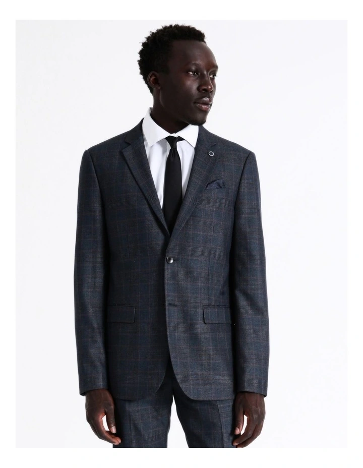 Blaq Tailored Check Suit Jacket In Denim 4 Blaq Tailored Check Suit Jacket In Denim - Image 2