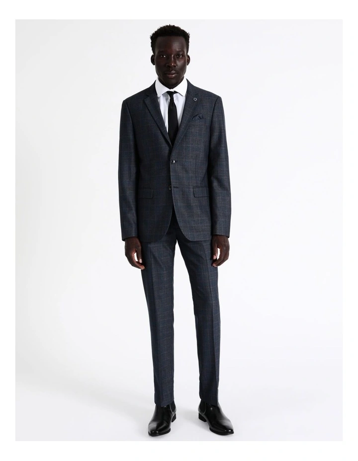 Blaq Tailored Check Suit Jacket In Denim 5 Blaq Tailored Check Suit Jacket In Denim - Image 3