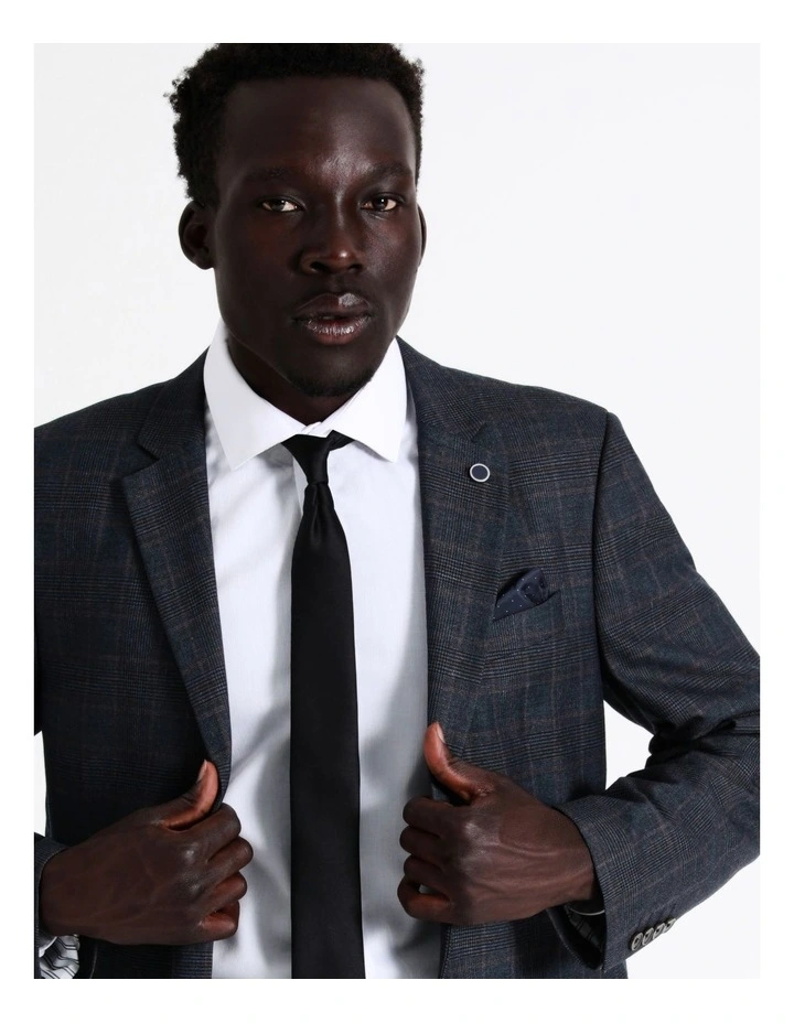 Blaq Tailored Check Suit Jacket In Denim 6 Blaq Tailored Check Suit Jacket In Denim - Image 4