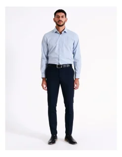 Blaq Tailored Long Sleeve 2 Colour Mid Check Shirt In Blue -Cambridge Clothing shop 967573180 4 720x928