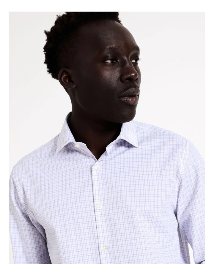 Blaq Tailored Long Sleeve 2 Colour Mid Check Shirt In Purple 4 Blaq Tailored Long Sleeve 2 Colour Mid Check Shirt In Purple - Image 2