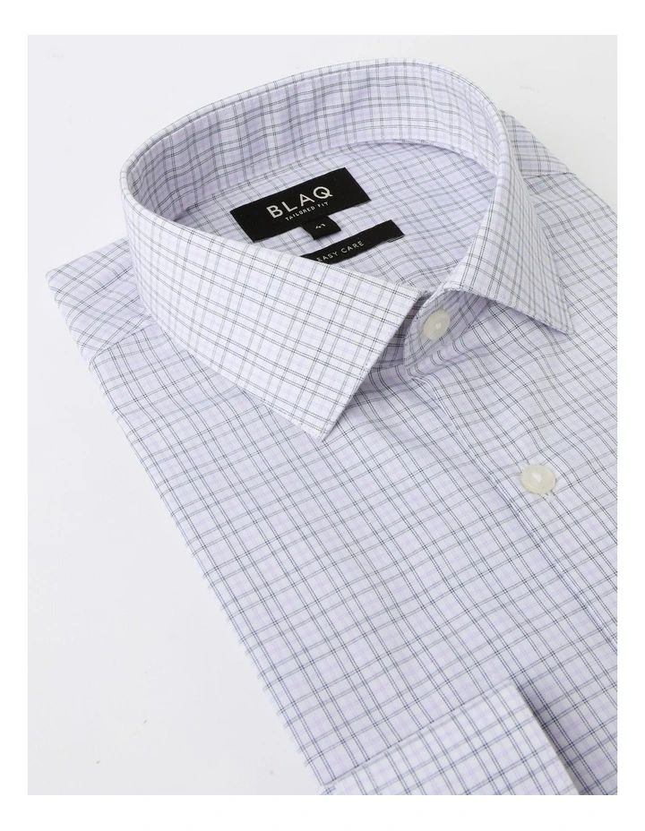 Blaq Tailored Long Sleeve 2 Colour Mid Check Shirt In Purple 9 Blaq Tailored Long Sleeve 2 Colour Mid Check Shirt In Purple - Image 7