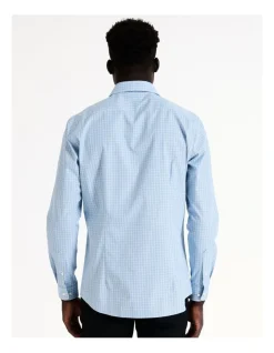 Blaq Slim Long Sleeve 1 Colour Check Shirt In Blue 12 Blaq Slim Long Sleeve 1 Colour Check Shirt In Blue -Cambridge Clothing shop 967573450 4 720x928