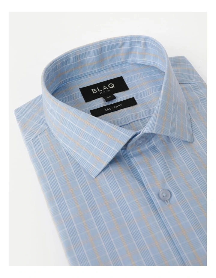 Blaq Slim Long Sleeve 2 Colour Mid Check Shirt In Blue 9 Blaq Slim Long Sleeve 2 Colour Mid Check Shirt In Blue - Image 7