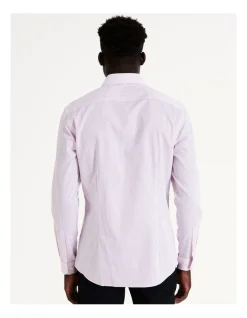 Blaq Slim Long Sleeve 2 Colour Mini Stripe Shirt In Pink -Cambridge Clothing shop 967574080 4 720x928