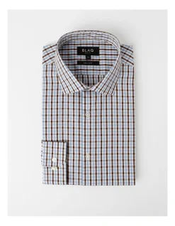 Blaq Slim Long Sleeve 2 Colour Mid Check Shirt In Brown 14 Blaq Slim Long Sleeve 2 Colour Mid Check Shirt In Brown -Cambridge Clothing shop 967574350 6 720x928