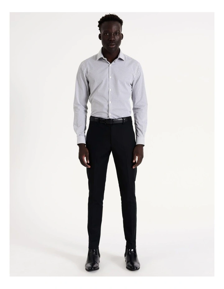 Blaq Slim Long Sleeve 1 Colour Floral Print Shirt In Black 7 Blaq Slim Long Sleeve 1 Colour Floral Print Shirt In Black - Image 5