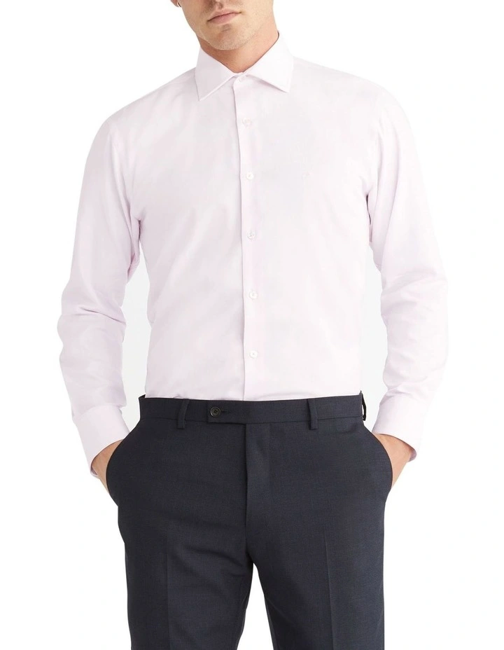 Calvin Klein Slim Long Sleeve Mini Dobby Shirt In Pink 3 Calvin Klein Slim Long Sleeve Mini Dobby Shirt In Pink