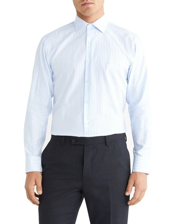 Calvin Klein Slim Long Sleeve Stripe Shirt In Blue 3 Calvin Klein Slim Long Sleeve Stripe Shirt In Blue