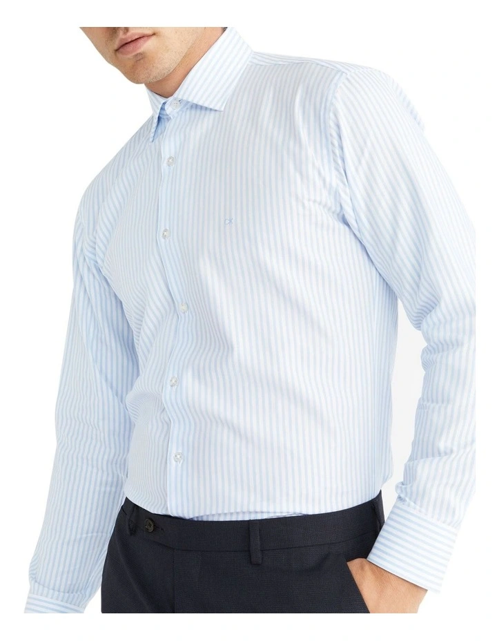 Calvin Klein Slim Long Sleeve Stripe Shirt In Blue 6 Calvin Klein Slim Long Sleeve Stripe Shirt In Blue - Image 4