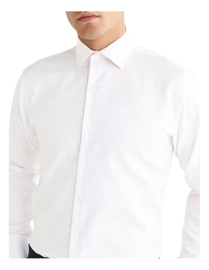 Calvin Klein Slim Long Sleeve 1 Colour Mid Check Shirt In White 6 Calvin Klein Slim Long Sleeve 1 Colour Mid Check Shirt In White - Image 4