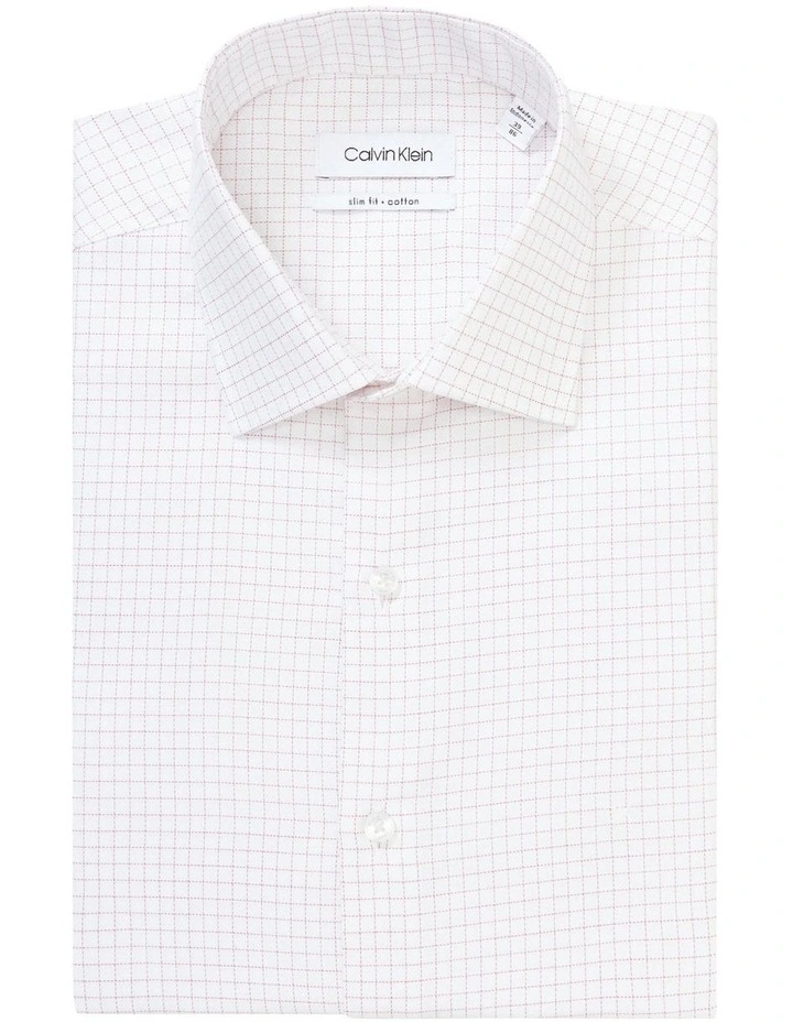 Calvin Klein Slim Long Sleeve 1 Colour Mid Check Shirt In White 7 Calvin Klein Slim Long Sleeve 1 Colour Mid Check Shirt In White - Image 5