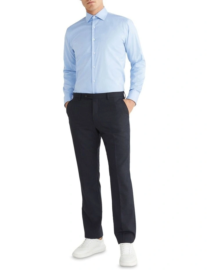 Calvin Klein Slim Long Sleeve 1 Colour Dobby Shirt In Blue 4 Calvin Klein Slim Long Sleeve 1 Colour Dobby Shirt In Blue - Image 2