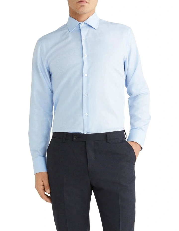 Calvin Klein Slim Long Sleeve Twill Shirt In Blue 3 Calvin Klein Slim Long Sleeve Twill Shirt In Blue
