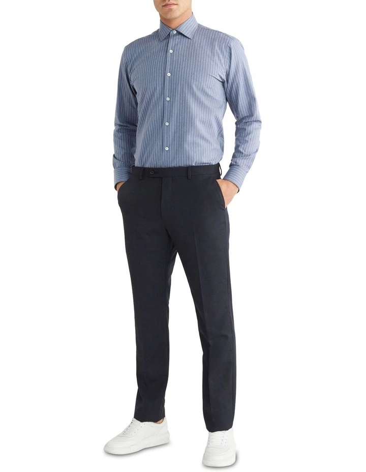 Calvin Klein Slim Long Sleeve Stripe Shirt In Blue 4 Calvin Klein Slim Long Sleeve Stripe Shirt In Blue - Image 2