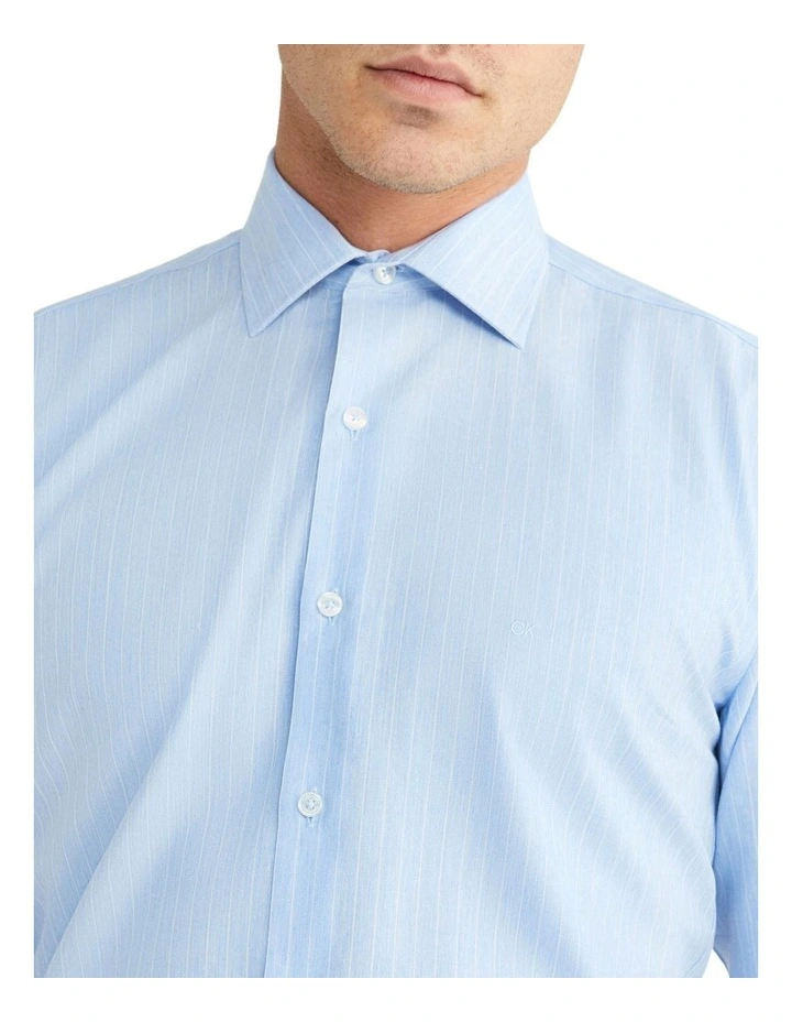 Calvin Klein Slim Long Sleeve 1 Colour Stripe In Blue 6 Calvin Klein Slim Long Sleeve 1 Colour Stripe In Blue - Image 4