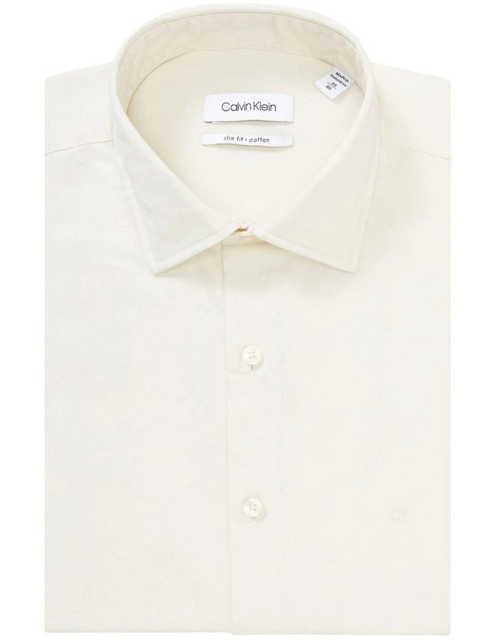 Calvin Klein Slim Long Sleeve 1 Colour Washed Twill Shirt In Yellow 7 Calvin Klein Slim Long Sleeve 1 Colour Washed Twill Shirt In Yellow - Image 5