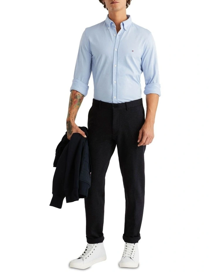 Tommy Hilfiger 1985 Knit Solid Long Sleeve Shirt In Cloudy Blue 3 Tommy Hilfiger 1985 Knit Solid Long Sleeve Shirt In Cloudy Blue