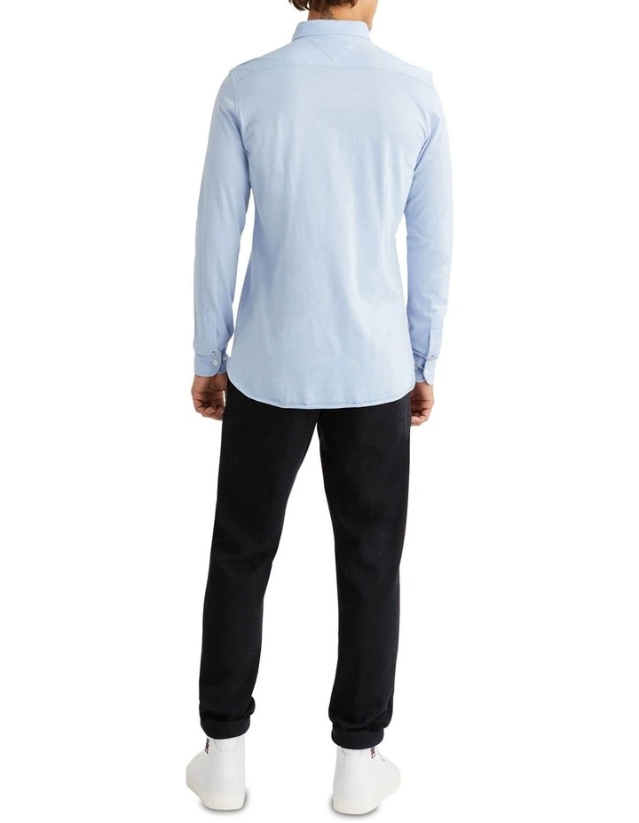 Tommy Hilfiger 1985 Knit Solid Long Sleeve Shirt In Cloudy Blue 4 Tommy Hilfiger 1985 Knit Solid Long Sleeve Shirt In Cloudy Blue - Image 2