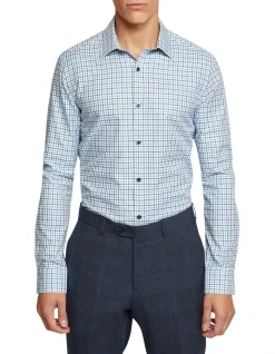 Oxford Beckton Checked Shirt In Aqua