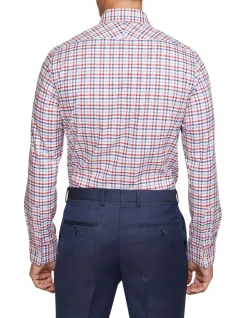 Oxford Beckton Slim Fit Checked Shirt In Red/Navy -Cambridge Clothing shop 987063220 3 720x928