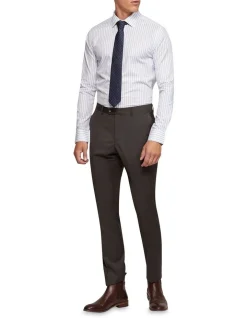 Oxford Beckton Slim Fit Striped Shirt In Sky