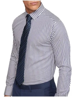 Oxford Beckton French Cuff Striped Shirt In Navy -Cambridge Clothing shop 987063760 4 720x928