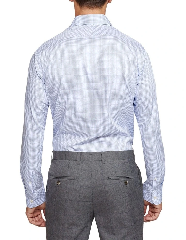 Oxford Beckton Houndstooth Slim Fit Shirt In Sky 5 Oxford Beckton Houndstooth Slim Fit Shirt In Sky - Image 3